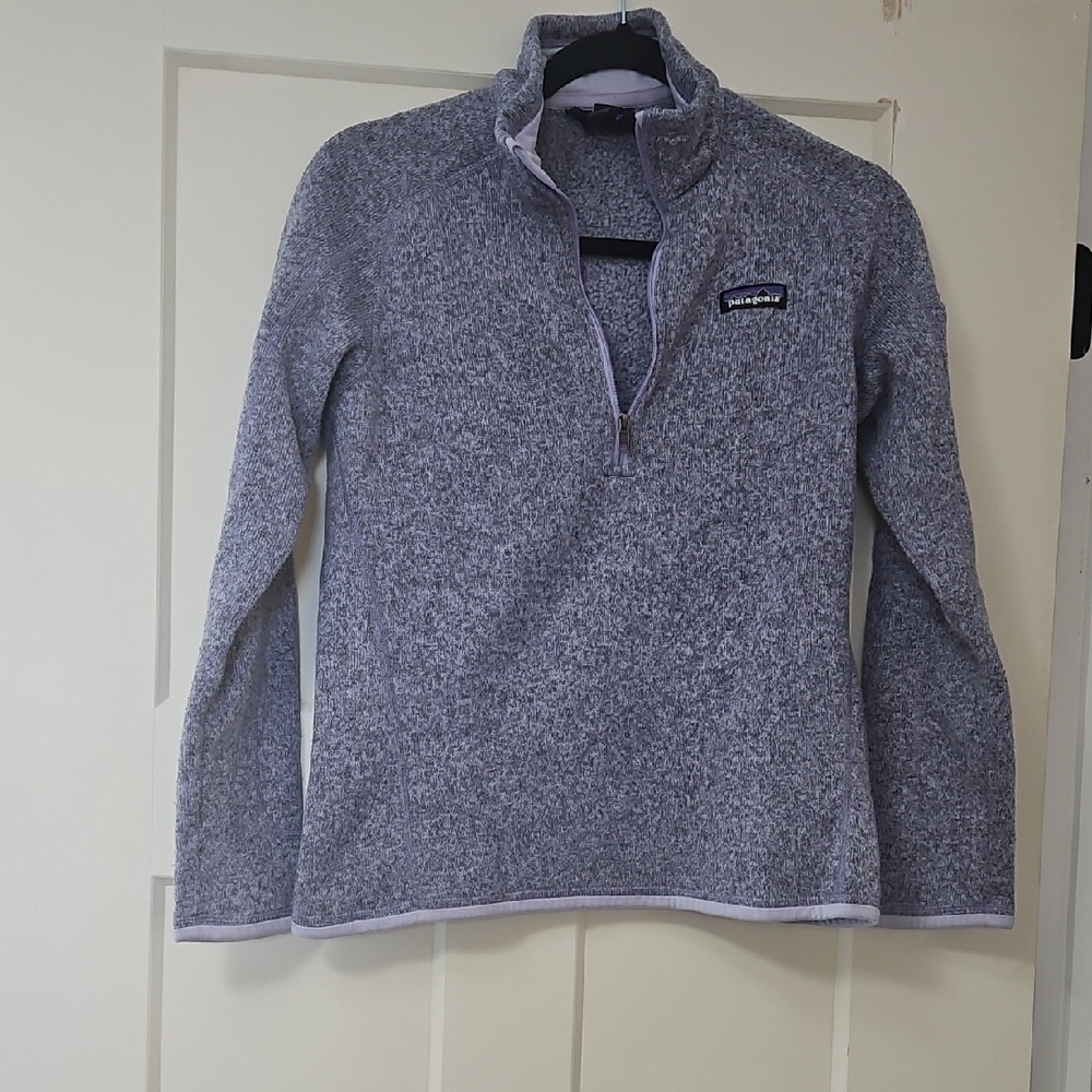 Patagonia Heathered Light Purple Quarter-Zip Pullover